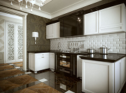 Столешницы из темного камня для кухни и гостиной в стиле Арт Деко
